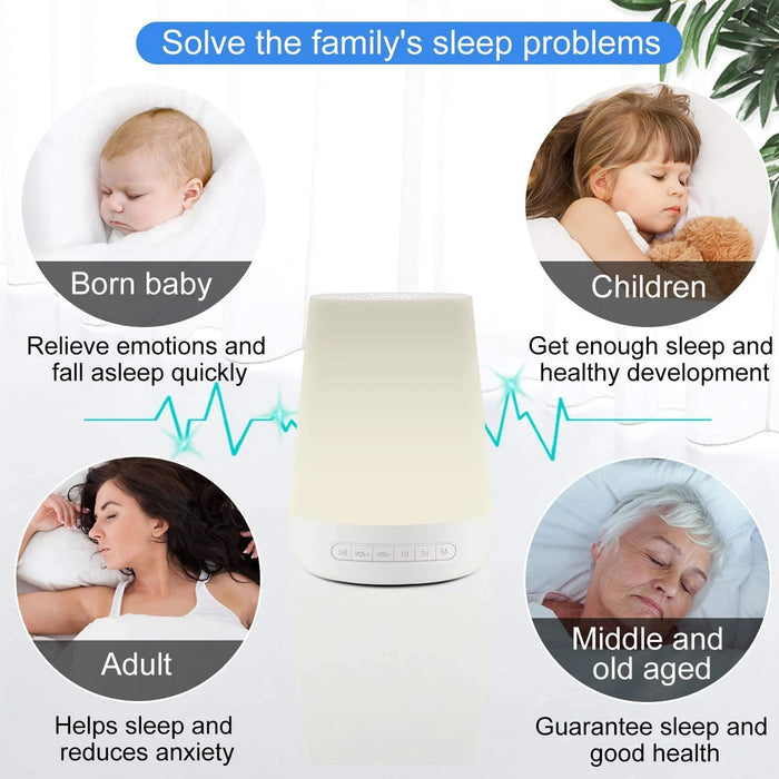 Smart White Noise Machine — 34 Soothing Sounds, App & Voice Control, Colourful Night Light