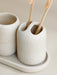 5-Piece Bathroom Accessory Set — Lotion Dispenser, Toothbrush Holder, Tumbler, Soap Dish & Tray (Beige or Grey)