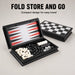 3-in-1 Magnetic Travel Board — Chess, Checkers & Backgammon (25/32/36 cm)