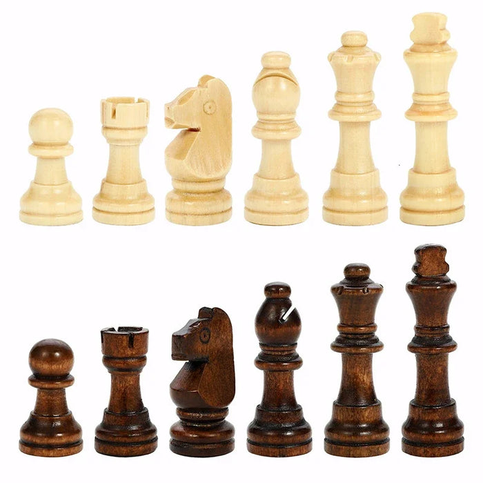 Three-in-One Wooden Game Set — Chess, Checkers & Backgammon, Portable