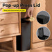 10L Slim Bathroom Bin with Press-Top Lid - Compact Plastic Wastebasket for Toilet, Bedroom & Living Room