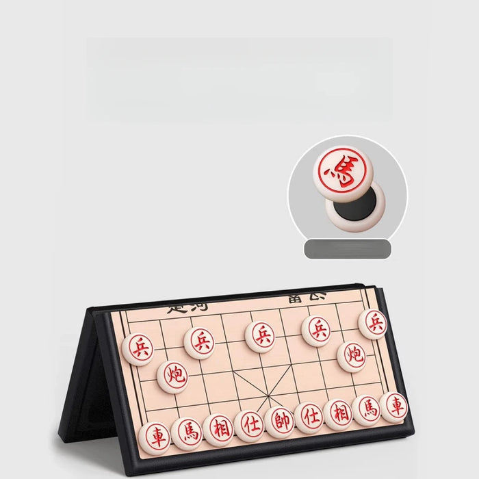 Children's Magnetic Chinese Chess Set – Wooden Foldable Board with Box (21cm or 25cm)