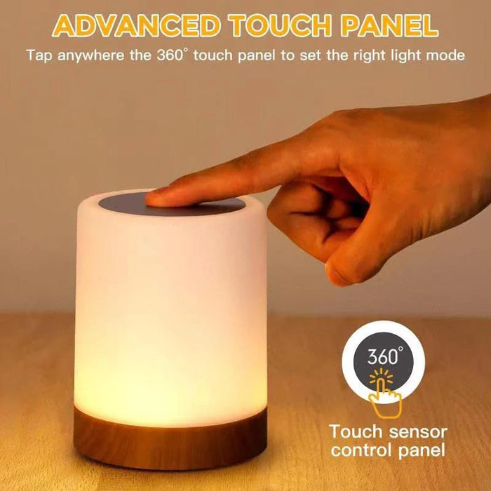 Lampada Touch LED - Lampada da Comodino con Luce RGB, Sensore Touch e Funzione Lampada da Scrivania Portatile - Soluzione Perfetta per l'Illuminazione della Camera da Letto e Regalo per Bambini