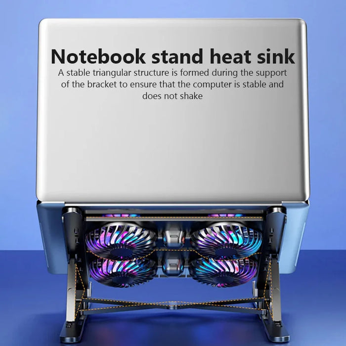 Foldable Laptop Cooling Stand with 4 Fans — Fits 13–17.3-inch Notebooks