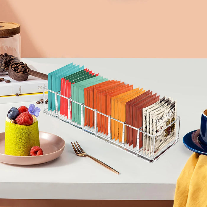 Tea Bag Storage Box — Plastic Kitchen Drawer & Countertop Organiser
