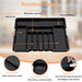 Expandable Kitchen Drawer Organiser for Cutlery – Adjustable 6–9 Slot Tray, Black