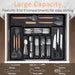 Expandable Kitchen Drawer Organiser for Cutlery – Adjustable 6–9 Slot Tray, Black