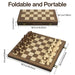 39.3cm (15.47in) Folding Wooden Chess Set with 2 Extra Queens — Portable Tournament Board