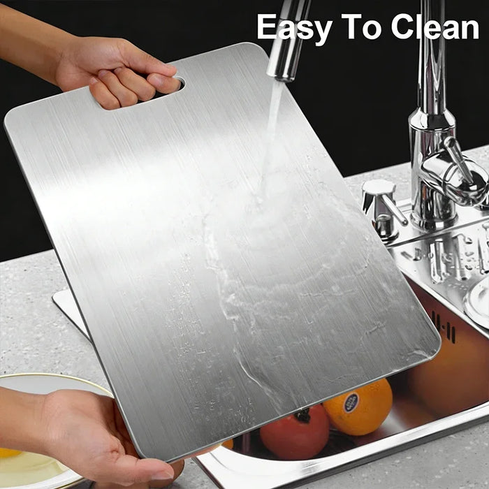 Stainless-steel Cutting Board — Thickened, Double-sided Food‑Grade Chopping Board