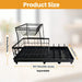 2-Tier Dish Drainer Rack with Utensil Holder – Space-Saving Metal Drying Rack