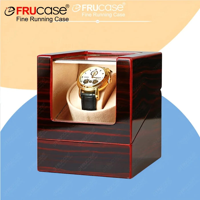 FRUCASE Wooden Watch Winder for Automatic Watches — USB or AA Battery Option