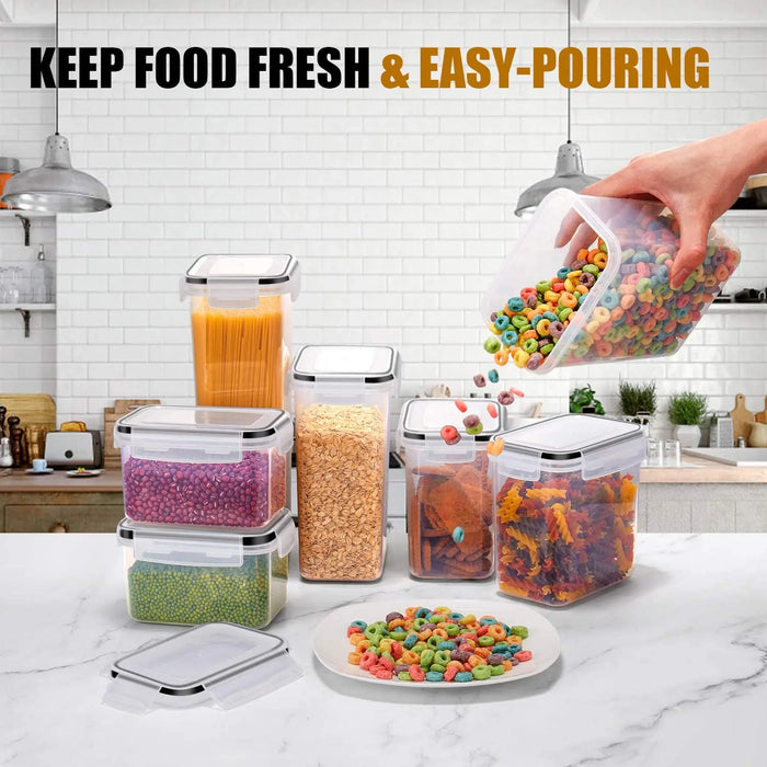 7-piece BPA-Free Plastic Food Storage Containers with 10 Labels & Pen