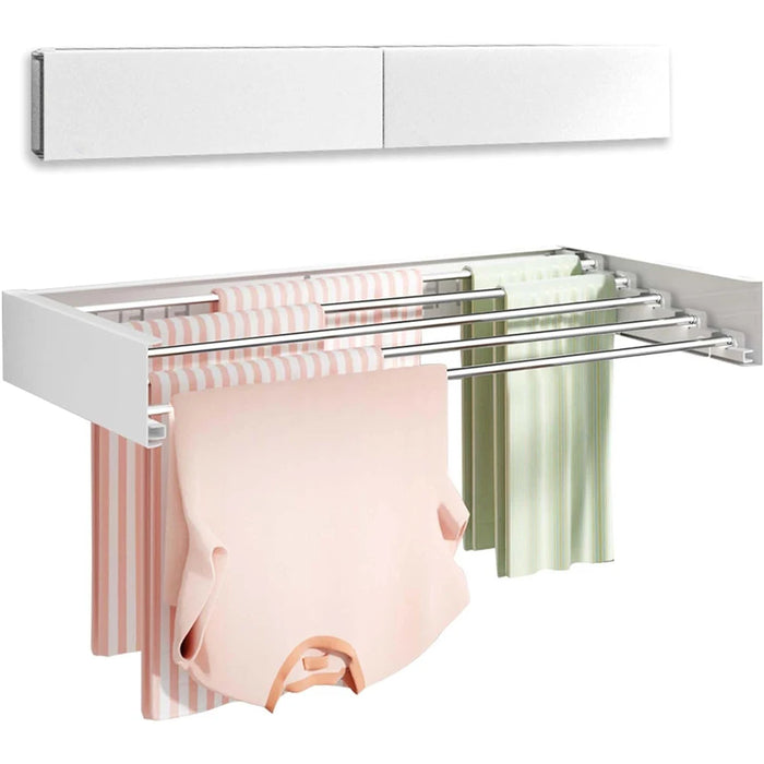 Wall-mounted Foldaway Drying Rack — 80cm (5 rods) or 100cm (6 rods)