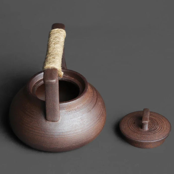 350ml Handmade Japanese-style Ceramic Teapot — Stoneware Gongfu Tea Maker
