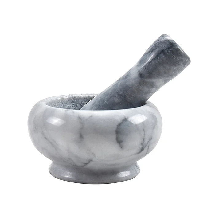 Marble Mortar & Pestle — White Marble Herb and Spice Grinder