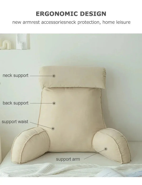 Headboard Sofa Cushion — Supportive Backrest Pillow for Reading, Medium–High Softness