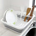 Large Plastic Dish Rack with Utensil Holder — Lightweight Drainer for Home, RV & Small Spaces