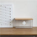 Reusable Plastic Medicine Box with Bamboo-style Cover — Black, Solid-colour