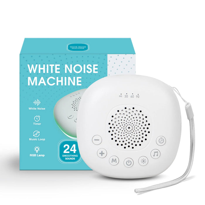 White Noise Sound Machine with 24 Soothing Sounds & Rechargeable Night Light — Sleep Aid for Babies, Kids & Adults