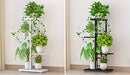 Metal Plant Stand — 4/6/8-Tier Flower Pot Rack, White or Dark Grey