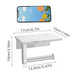 Stainless Steel Toilet Roll Holder with Marble Shelf and Mobile Phone Shelf