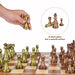 High-end 30cm Antique Bronze Chess Set — Foldable Solid Wood Box & Weighted Alloy Pieces