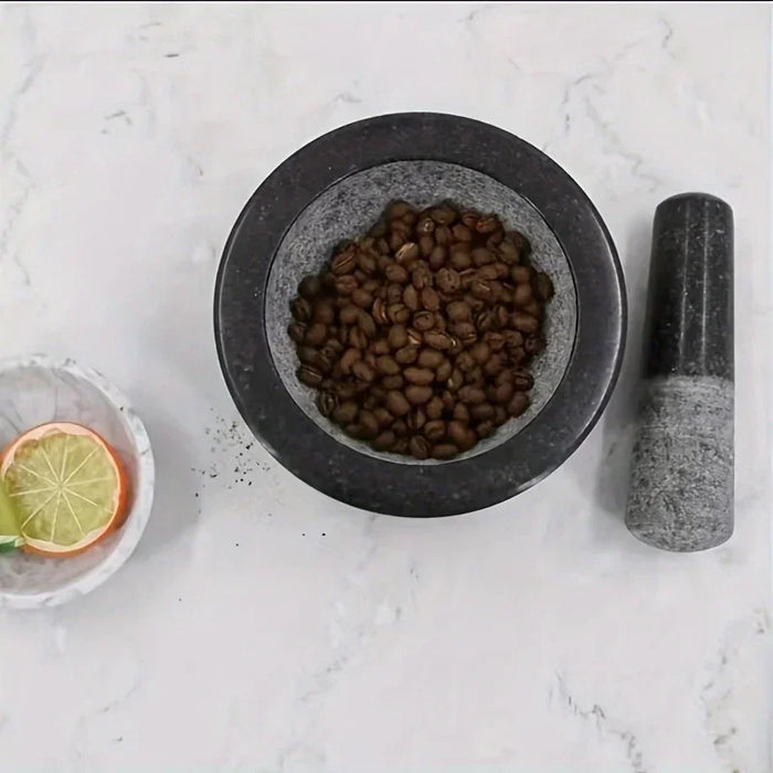 Polished Granite Mortar and Pestle for Herbs, Salsa & Avocado (3.74 x 1.97in)