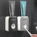 Automatic Toothpaste Dispenser & Dust‑Proof Toothbrush Holder — Wall‑Mount Squeezer Bathroom Set