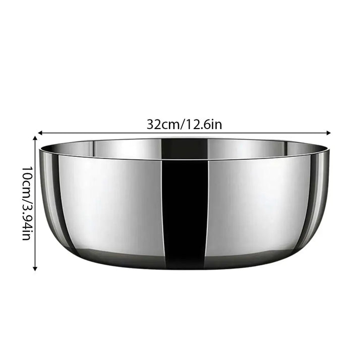 Stainless Steel Large Mixing Bowl — Deep 32cm, Non-stick Finish