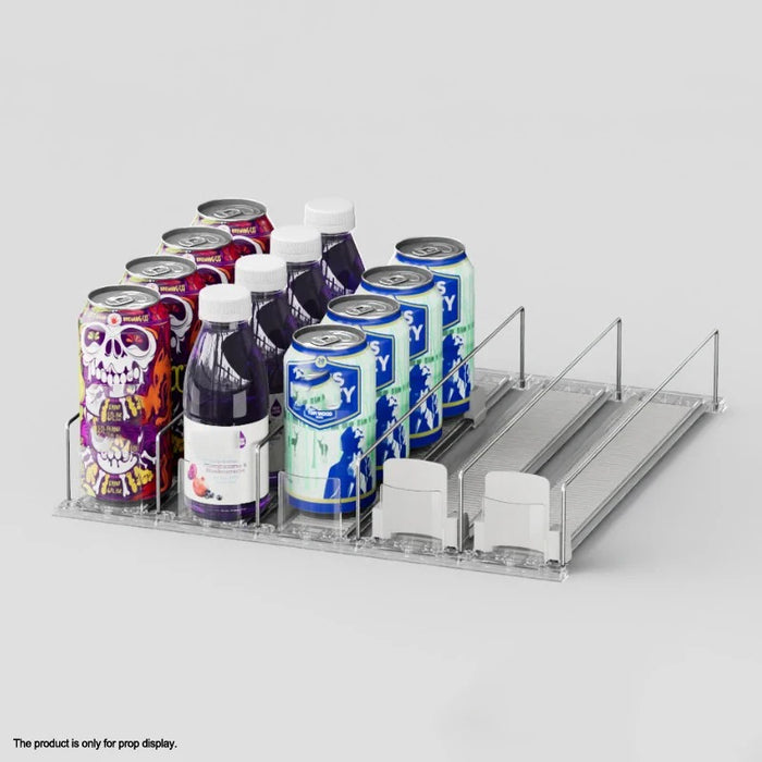 Automatic Soda Can Dispenser — Transparent Slide-Rail Fridge Rack