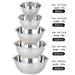 5‑Piece Stainless Steel Mixing Bowl Set — Nesting, Non‑Slip