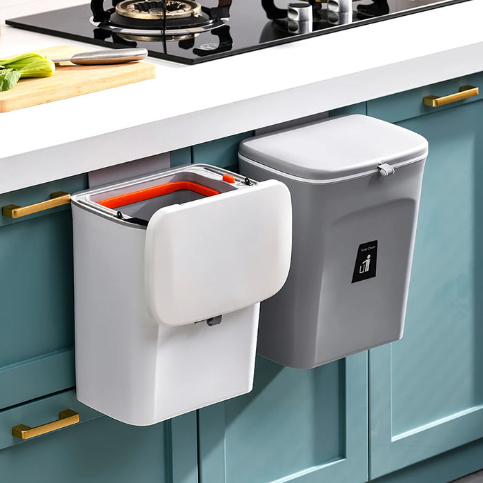 Kitchen Compost Bin — 9L Hanging Bin with Odour-Sealing Lid