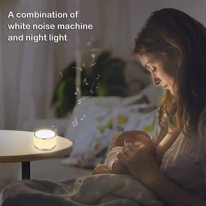 White Noise Machine – Desktop Sleep Sound Machine for Baby with 34 Sounds & 7‑Colour Night Light