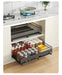 Retractable Pull-Out Metal Drawer Rack — Punch-Free Under-Sink Storage (Small/Large, White/Black)