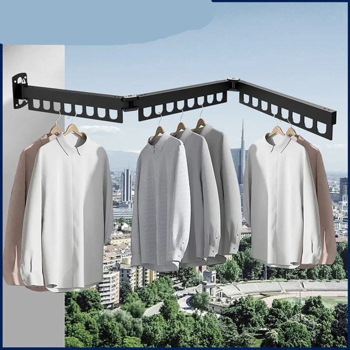 Wall-mounted 45-inch Retractable Clothes Drying Rack - Foldable Space Saver