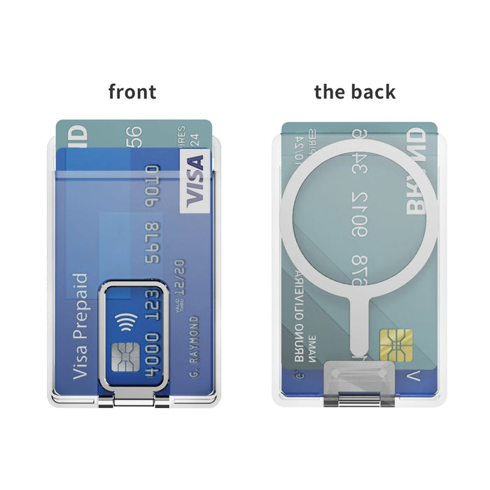 Transparent MagSafe Card Wallet & Stand for iPhone – Clear PC Case