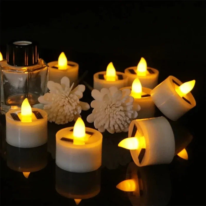 Solar LED Flameless Candle — Waterproof Outdoor Night Light for Parties
