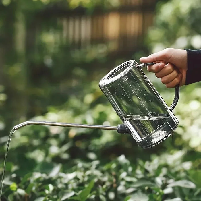 Long Nozzle Plastic Watering Can for Houseplants, Flowers & Outdoor Use