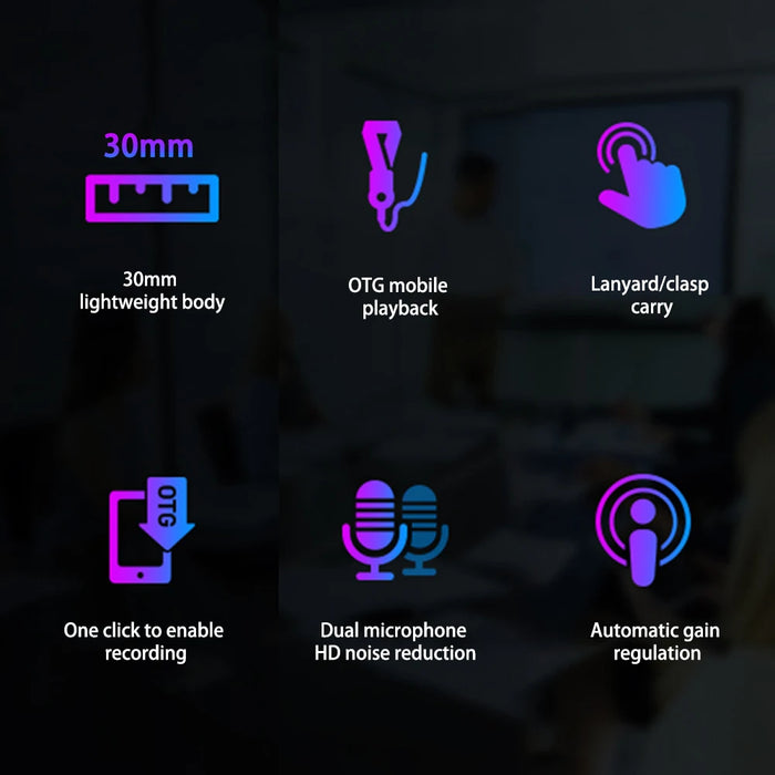 1.18-inch Ultra Mini Voice Recorder — One‑Touch WAV/MP3, Noise Cancellation