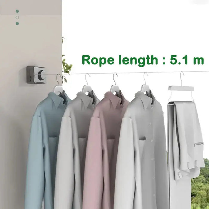Wall-Mounted Retractable Clothesline — Space-Saving Adjustable Indoor Laundry Line