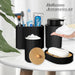 Black 4-Piece Bathroom Accessory Set – Foam Dispenser, Toothbrush Holder, Cotton Box & Soap Dish