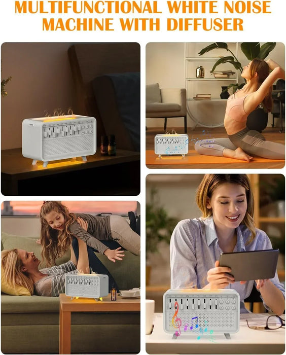 4‑in‑1 Hi‑Fi Bluetooth Speaker — Humidifier, Night Light & 8 Nature Sounds (White)
