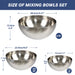TastyWay Stainless Steel Bowls — S, M, L Vintage Silver Mixing & Serving Set