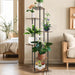 4/5/6-Tier Metal and Wood Plant Stand — Indoor & Outdoor Corner Display