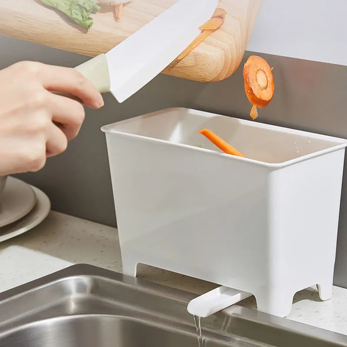 Kitchen Waste Bin with Filter for Food Residue and Soup — Sink-side Recycling Bucket