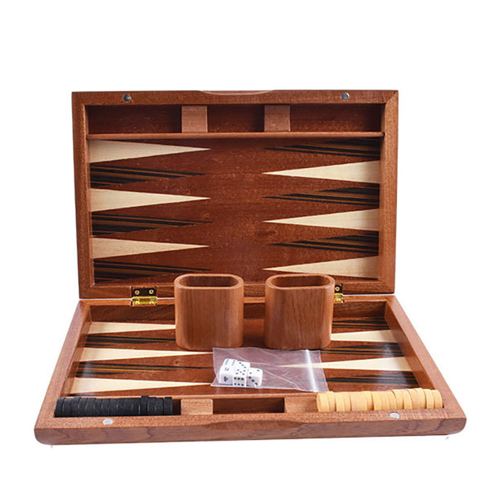 Handmade Luxury Wooden Backgammon Set – Portable Family Travel Game (11–19in)
