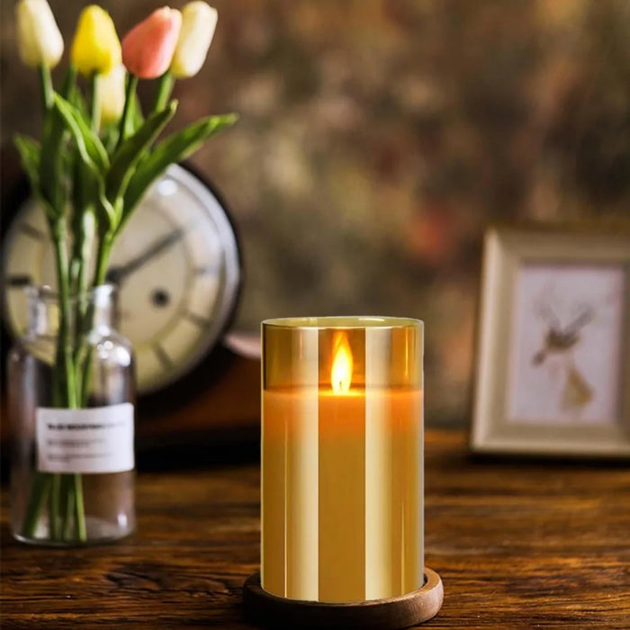 Set of 3 LED Flameless Candles with Remote Control — Flickering Décor Lights for Weddings & Parties