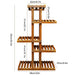 5-Tier Wooden Plant Stand — 36in (92×56×25cm), Holds 6 Pots