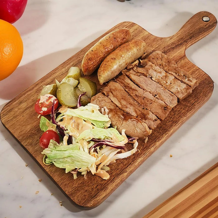 Acacia Wood Cutting Board 16 x 12 in (approx 41 x 31 cm) — Hand‑Carved Charcuterie & Chopping Board