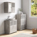 Modern Wooden Freestanding Bathroom Cabinet - Grey Oak, 60 x 30 x 85cm